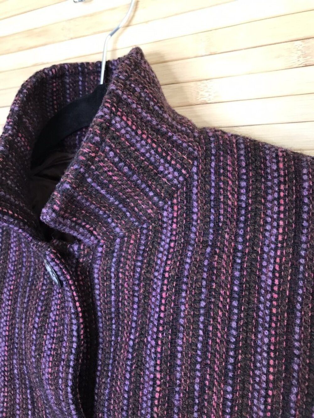 MAX MARA Weekend purple textured wool blend blazer jacket sz 4 - Picture 4 of 6